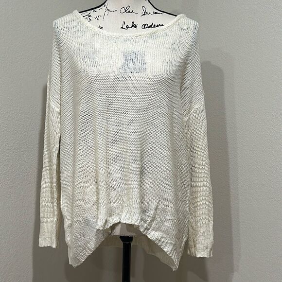 Tobi Cream Sweater with Elbow Detail - Picture 2 of 12